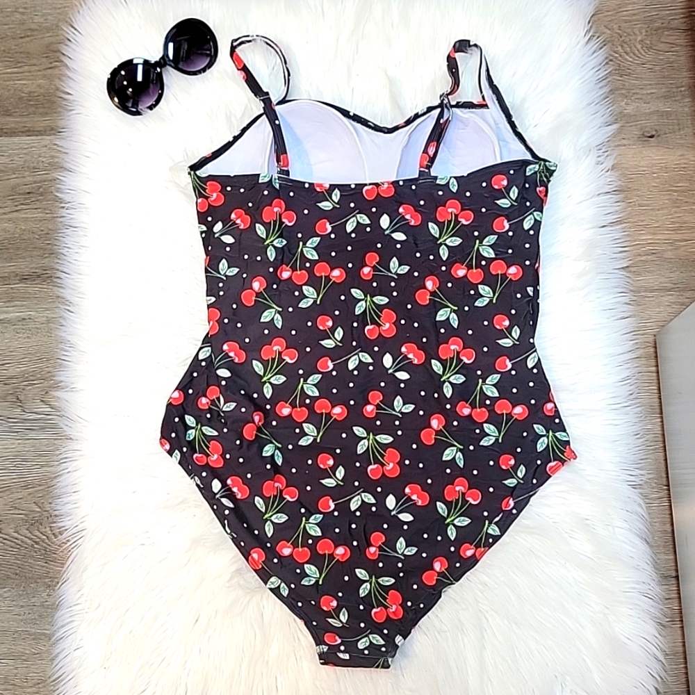 NEW |Cherry Print One-Piece Swimsuit - Picture 6 of 11